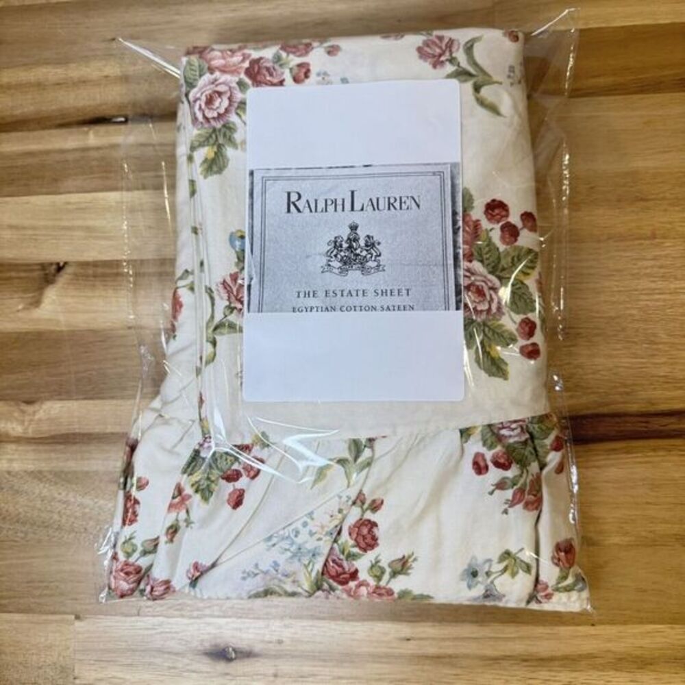 NOS Ralph Lauren Emily Anne Ecru Rose Set Of 2 KING Pillowcases 380 Egyptian Stn